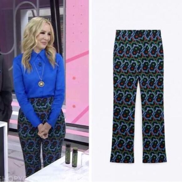 Zara geometric print flared pants - Picture 7 of 7